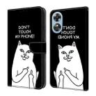 For OPPO A17 Crystal Painted Leather Phone case(Dont Touch My Phone) - 1