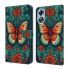 For OPPO A17 Crystal Painted Leather Phone case(Flower Butterfly) - 1