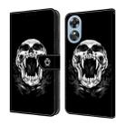 For OPPO A17 Crystal Painted Leather Phone case(Skull) - 1