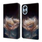 For OPPO A17 Crystal Painted Leather Phone case(Peony) - 1