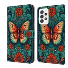 For OPPO A54 5G/A74 5G Crystal Painted Leather Phone case(Flower Butterfly) - 1