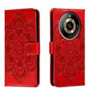 For Realme 11 Pro Sun Mandala Embossing Pattern Phone Leather Case(Red) - 1