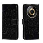 For Realme 11 Pro Sun Mandala Embossing Pattern Phone Leather Case(Black) - 1