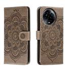 For Realme 11 5G Sun Mandala Embossing Pattern Phone Leather Case(Grey) - 1