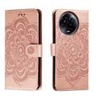 For Realme 11 5G Sun Mandala Embossing Pattern Phone Leather Case(Rose Gold) - 1