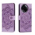 For Realme 11 5G Sun Mandala Embossing Pattern Phone Leather Case(Purple) - 1