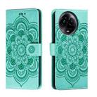 For Realme 11 5G Sun Mandala Embossing Pattern Phone Leather Case(Green) - 1