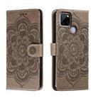 For Realme C12 Sun Mandala Embossing Pattern Phone Leather Case(Grey) - 1