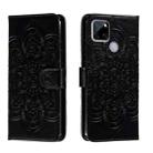 For Realme C12 Sun Mandala Embossing Pattern Phone Leather Case(Black) - 1