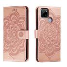 For Realme C12 Sun Mandala Embossing Pattern Phone Leather Case(Rose Gold) - 1