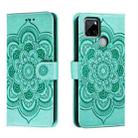 For Realme C12 Sun Mandala Embossing Pattern Phone Leather Case(Green) - 1