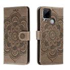 For Realme C15 / C25 / Narzo 30A Sun Mandala Embossing Pattern Phone Leather Case(Grey) - 1