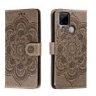 For Realme C53 Sun Mandala Embossing Pattern Phone Leather Case(Grey) - 1