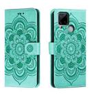 For Realme C53 Sun Mandala Embossing Pattern Phone Leather Case(Green) - 1