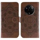 For Realme 14 Pro Sun Mandala Embossing Pattern Phone Leather Case(Brown) - 1