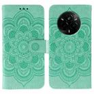 For Realme 14 Pro Sun Mandala Embossing Pattern Phone Leather Case(Green) - 1