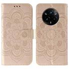 For Realme 14 Pro+ Sun Mandala Embossing Pattern Phone Leather Case(Rose Gold) - 1