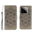 For Realme GT7 Pro Sun Mandala Embossing Pattern Phone Leather Case(Grey) - 1