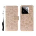 For Realme GT7 Pro Sun Mandala Embossing Pattern Phone Leather Case(Rose Gold) - 1