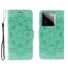 For Realme GT7 Pro Sun Mandala Embossing Pattern Phone Leather Case(Green) - 1