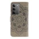 For Realme 14x Sun Mandala Embossing Pattern Phone Leather Case(Grey) - 3