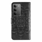 For Realme 14x Sun Mandala Embossing Pattern Phone Leather Case(Black) - 3