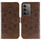 For Realme 14x Sun Mandala Embossing Pattern Phone Leather Case(Brown) - 1