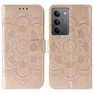 For Realme 14x Sun Mandala Embossing Pattern Phone Leather Case(Rose Gold) - 1