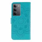 For Realme 14x Sun Mandala Embossing Pattern Phone Leather Case(Blue) - 3