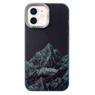 For iPhone 11 2 in 1 Aurora Electroplating Frame Phone Case(Snowy Mountains Black) - 1