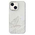 For iPhone 13 2 in 1 Aurora Electroplating Frame Phone Case(Snowy Mountains White) - 1