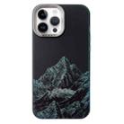 For iPhone 13 Pro Max 2 in 1 Aurora Electroplating Frame Phone Case(Snowy Mountains Black) - 1