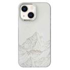 For iPhone 14 2 in 1 Aurora Electroplating Frame Phone Case(Snowy Mountains White) - 1