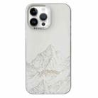 For iPhone 14 Pro Max 2 in 1 Aurora Electroplating Frame Phone Case(Snowy Mountains White) - 1