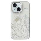 For iPhone 15 2 in 1 Aurora Electroplating Frame Phone Case(Sunrise White) - 1