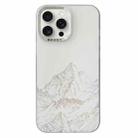 For iPhone 15 Pro 2 in 1 Aurora Electroplating Frame Phone Case(Snowy Mountains White) - 1