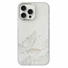 For iPhone 15 Pro Max 2 in 1 Aurora Electroplating Frame Phone Case(Snowy Mountains White) - 1