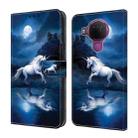 For Nokia 3.4/5.4 Crystal Painted Leather Phone case(White Horse) - 1