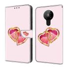 For Nokia 5.3 Crystal Painted Leather Phone case(Love Peach) - 1