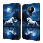 For Nokia 5.3 Crystal Painted Leather Phone case(White Horse) - 1