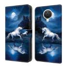 For Nokia G20 Crystal Painted Leather Phone case(White Horse) - 1