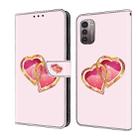 For Nokia G21/G11 Crystal Painted Leather Phone case(Love Peach) - 1