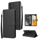 For Samsung Galaxy A15 3-Card Slots Multifunctional Leather Phone Case(Black) - 1