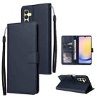 For Samsung Galaxy A25 5G 3-Card Slots Multifunctional Leather Phone Case(Dark Blue) - 1