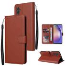 For Samsung Galaxy A55 5G 3-Card Slots Multifunctional Leather Phone Case(Brown) - 1