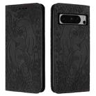 For Google Pixel 8 Pro Retro Elephant Embossed Leather Phone Case(Black) - 1