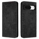 For Google Pixel 8a Retro Elephant Embossed Leather Phone Case(Black) - 1