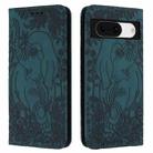 For Google Pixel 8a Retro Elephant Embossed Leather Phone Case(Green) - 1