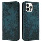 For iPhone 12 Pro Max Retro Elephant Embossed Leather Phone Case(Green) - 1