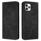 For iPhone 11 Pro Retro Elephant Embossed Leather Phone Case(Black) - 1